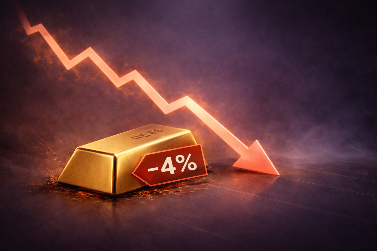 gold price declining by 4%