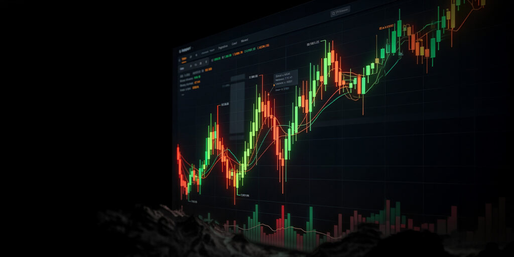preços num gráfico a subir/descer