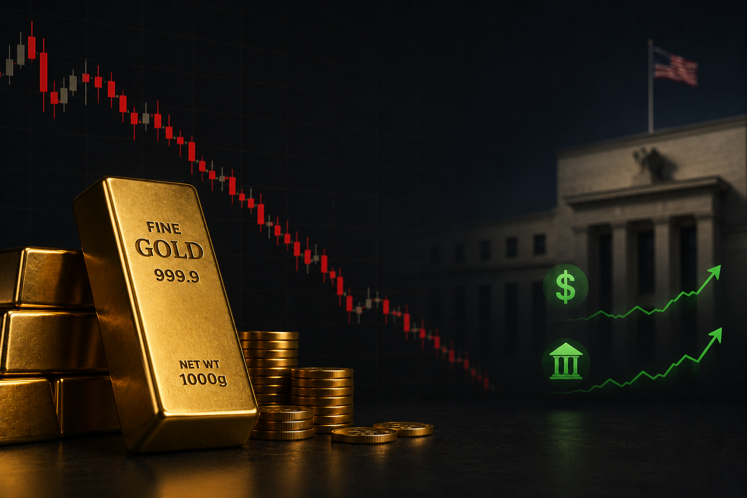 Gold Falls Below $4,500 as U.S. Dollar and Treasury Yields Continue Rising